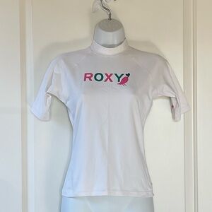 Roxy White Short Sleeve Rash Guard